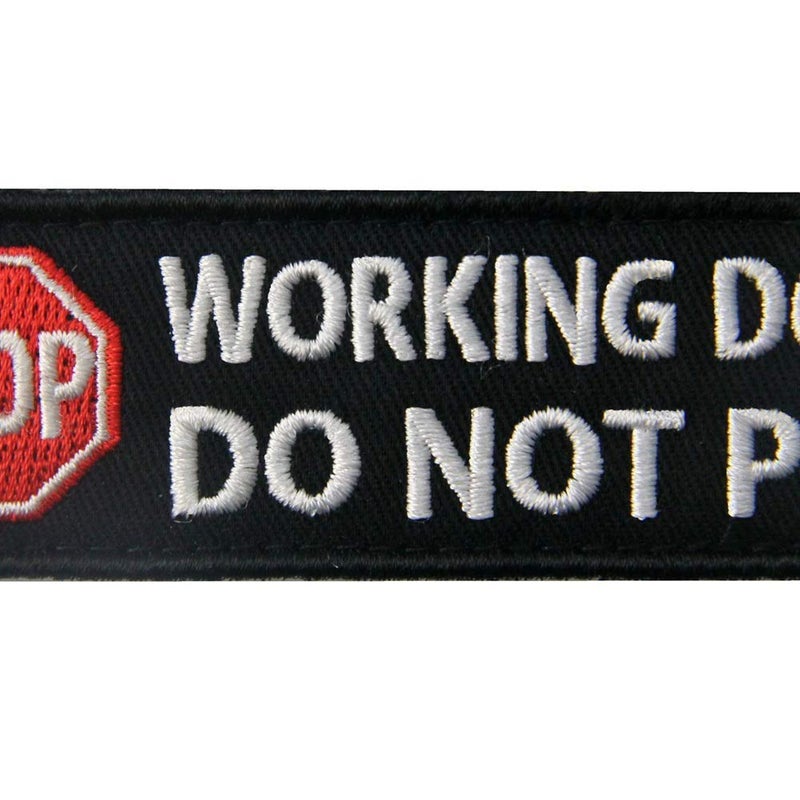 ODSP Service Dog Working Do Not Pet Tactical Military Badge Emblem Embroidered Patches Appliques with Fastener Hook and Loop Backing for Vests/Harnesses 3.93 x 1.18 Inch Bubble of 2PCS - Image 4